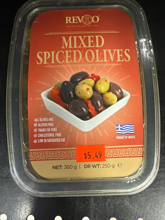 REVOO MIXED SPICED OLIVES FROM GREECE