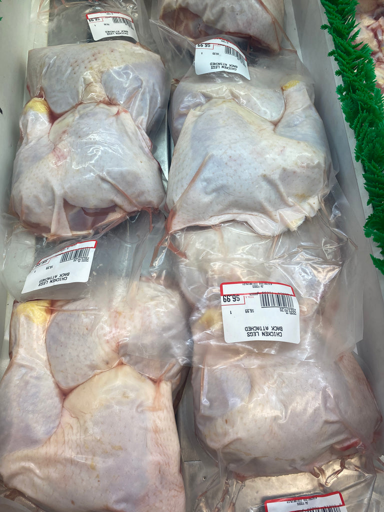 CHICKEN LEGS - BACK ATTACHED - 20LBS - Approx: 8PKGS X 2.5-3.0LBS/PKG ...